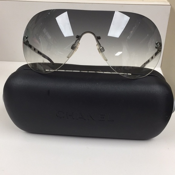 Chanel Vintage Logo Wraparound  Aviators - Picture 1 of 7